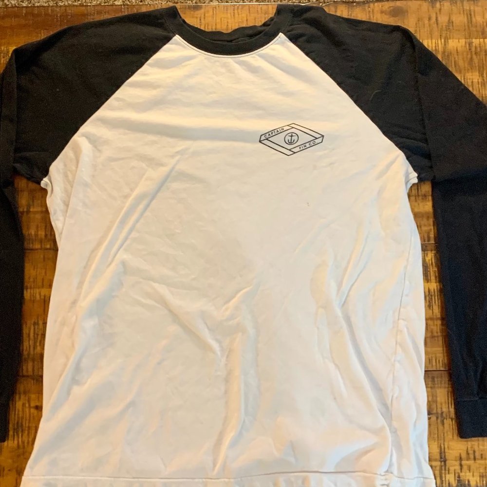 Captain Fin Co Mens Large Black White Long Sleeve